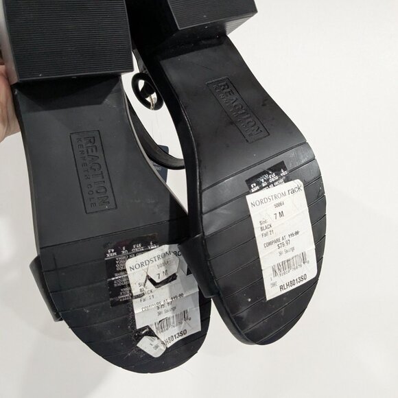 BNWT Kenneth Cole Late Vibe Block Heel Sandal Black Size 7 - Picture 5 of 8